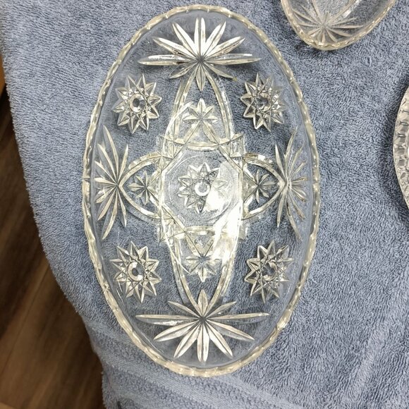 Vintage Anchor Hocking Star Of David Glass Dish ( EPAC ) 9 x 5.75 X 2 - Picture 6 of 6